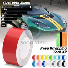 Gloss Color Racing Stripes Vinyl Wrap Decal For Lotus Stripe Sticker 25FT / 50FT