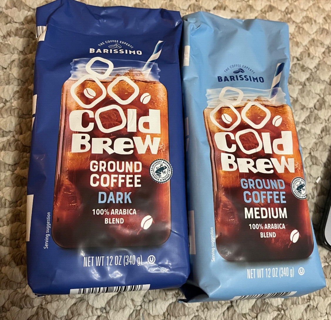 2 Bags Barissimo Cold Brew Coffee Dark & Medium Roast 12oz EACH"  | eBay