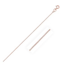 14k Rose Gold Classic Box Chain Necklace 0.6mm Width 16"-24" Inch Length
