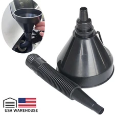 Automotive Funnel with Hose Wide Mouth Oil Funnel for Engine Oil Liquid Diesel