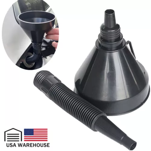 Automotive Funnel with Hose Wide Mouth Oil Funnel for Engine Oil Liquid Diesel