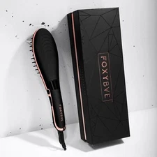 NEW FoxyBae Rose Gold Straightening Brush Hair Tool Straightener Smooth Finish