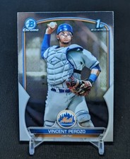 Vincent Perozo 1st Chrome Rookie Card RC 2023 Bowman Prospects BCP-102 Mets