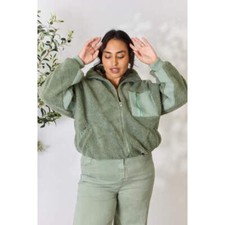 Heimish Full Size Zip Up Collared Neck Jacket