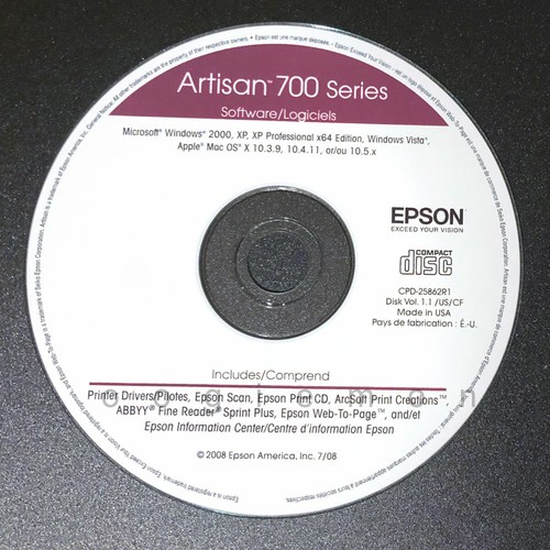 EPSON ARTISAN 700 Printer Software 