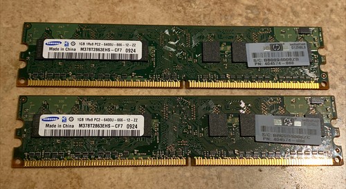 Samsung M378T2863EHS-CF7 2GB 2 x 1GB PC2-6400U DDR2 800 Desktop Memory Non-ECC