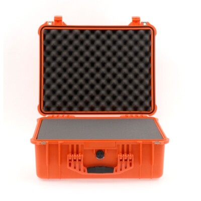 Peli Case 1550 mit Schaum orange Fotokoffer Industriekoffer Kamerakoffer IP67