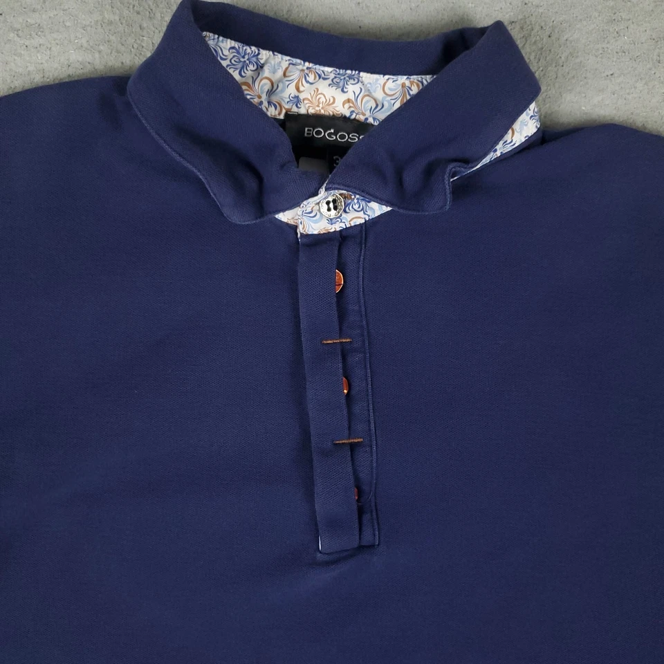 Bogosse Polo Shirt Mens Large 3 Blue Casual Short Sleeve Adult * - Image 2 of 4