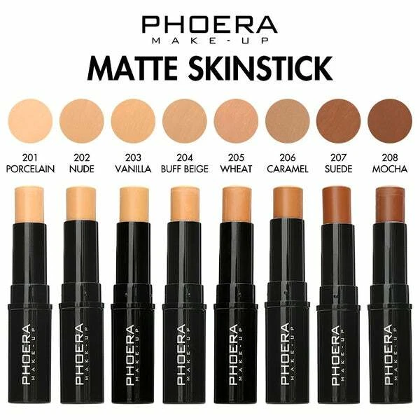 PHOERA Matte Concealer Contour Makeup Stick Brighten Skin Color Long Oil Control