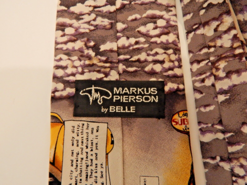 VINTAGE Markus Pierson Designer Men's Tie Big Yellow Taxi Belle Brand 100% Silk - Picture 5 of 6