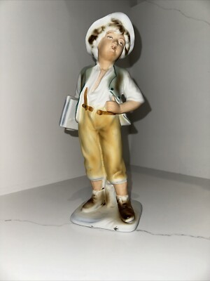 ARPO Made in Romania Boy Bisque Biscuit Porcelain Hand-Painted Vintage Figurine