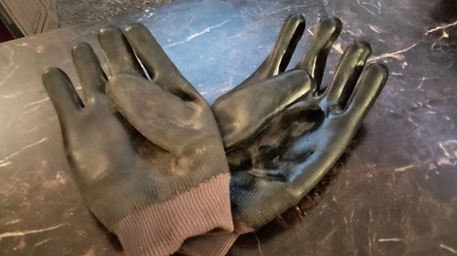 Vintage Wells Lamont Neoprene Rubber Calving Work Farm Chore Gloves Nos Wo Tag - Picture 4 of 4