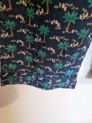 Pantalon D'intérieur Bouchara Imprimé Palmier – Taille 42/44 – Coton Marine/vert – Occasion Excellent état