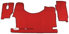 Truck Floor Mats Red Fits Mercedes Actros MP3 2008 Onwards With High Engine Tunnel