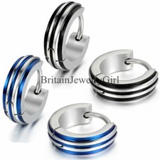2PCS Stainless Steel 4mm Hoop Huggie Ear Studs Plug Mens Womens Earrings Jewelry