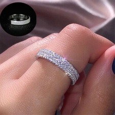 Wedding Rings Women Size 6-10 White Sapphire 925 Silver Elegant Jewelry Rings