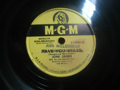 Joni James Have You Heard / Wishing Ring *MGM 11390 10'' 78 rpm