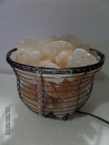 Himalayan Ionic Crystal Natural Salt Basket Lamp Natural Air Purifier Home - Picture 4 of 11