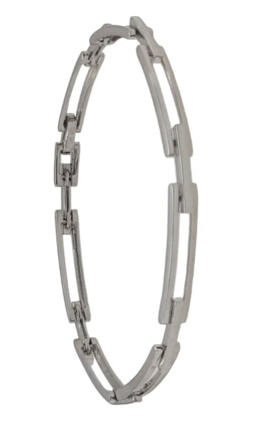 New Solid Real 14K White Gold Rhodium Plated 7 Inches long Bracelet 9.1 Grams - Image 2 of 4