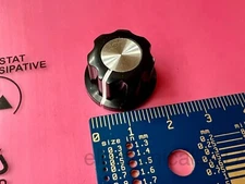 2pcs Aluminum Inlay 20mm Small Plastic Knob, Dial, 6.4mm 1/4" Round Shaft, LOT