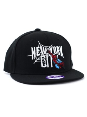 New Era Youth Size Spider-Man New York City Adjustable Hat Marvel Comics Black
