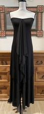 Vintage Lotta Stensson Black 2-Layer Strapless Flowing Best Dress New Sz XS
