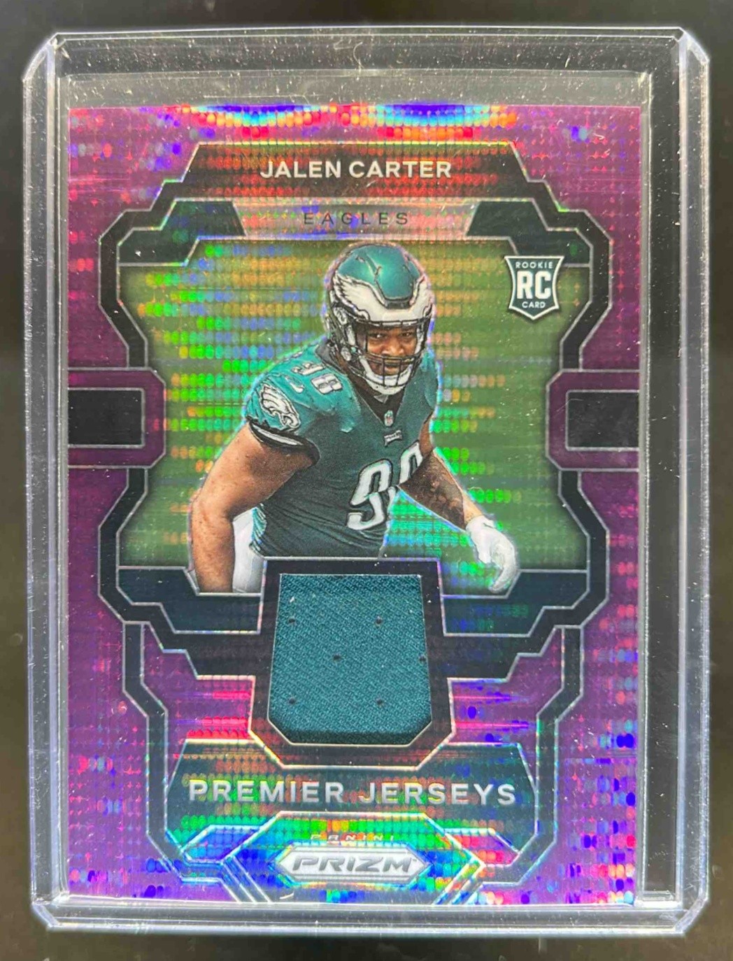 2023 Panini Prizm Jalen Carter Premier Jerseys RC Jersey Purple Pulsar #PJ-JC