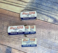Vintage Blue Star Double Edge Blades NIB 6 Wrapped Razor Blades NOS Boxed USA
