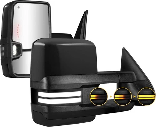 Painted Black Towing Mirrors For 03-06 Chevy Silverado Sierra 1500 2500HD 3500