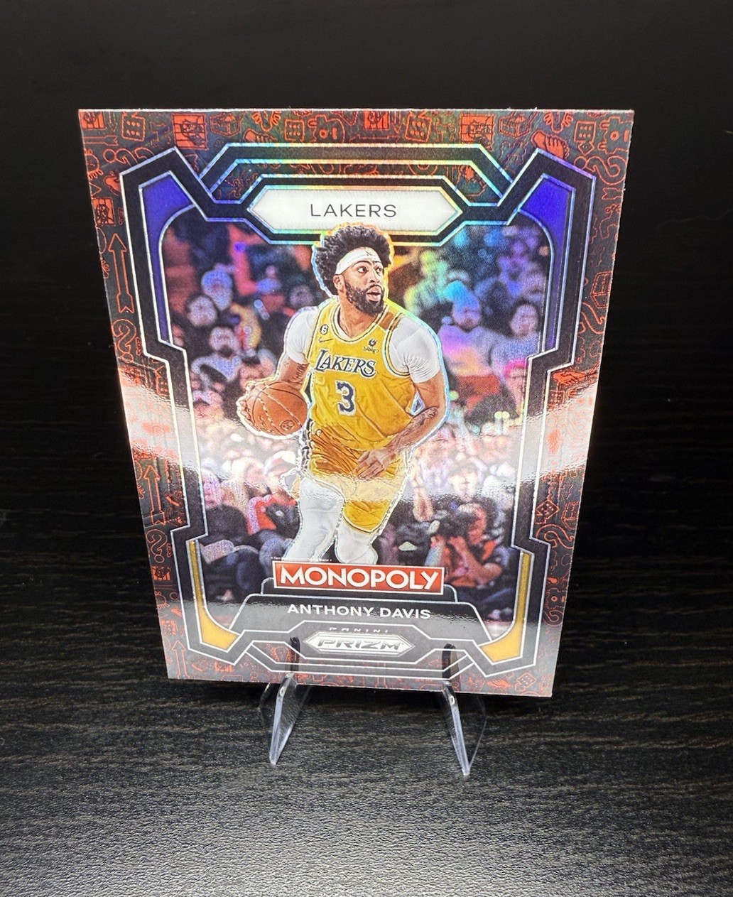 2023-24 Panini Prizm Monopoly #41 ANTHONY DAVIS Red Pattern Icons Prizm