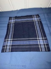 Blue Plaid Cotton Pocket Square Men's 18