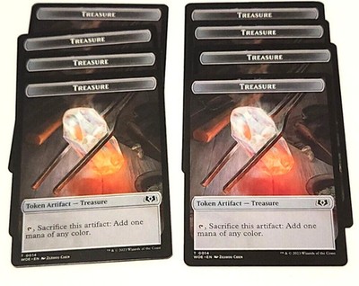 set of 8 MTG Wilds of Eldraine TOKEN X8 Treasure #0014 near mint pack fresh