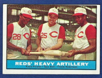 1961 Topps Reds Heavy Artillery #25 Vada Pinson - Gus Bell - Frank Robinson EX