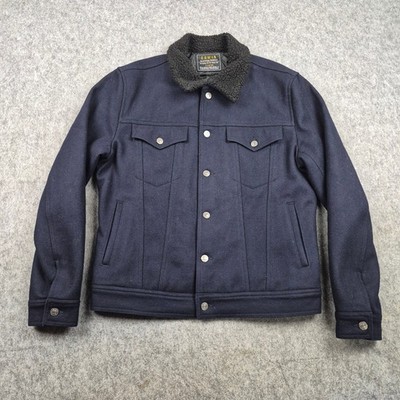 Edwin Jacket Mens Extra Large Navy Type 3 Sherpa Collar Trucker Wool Wokwear