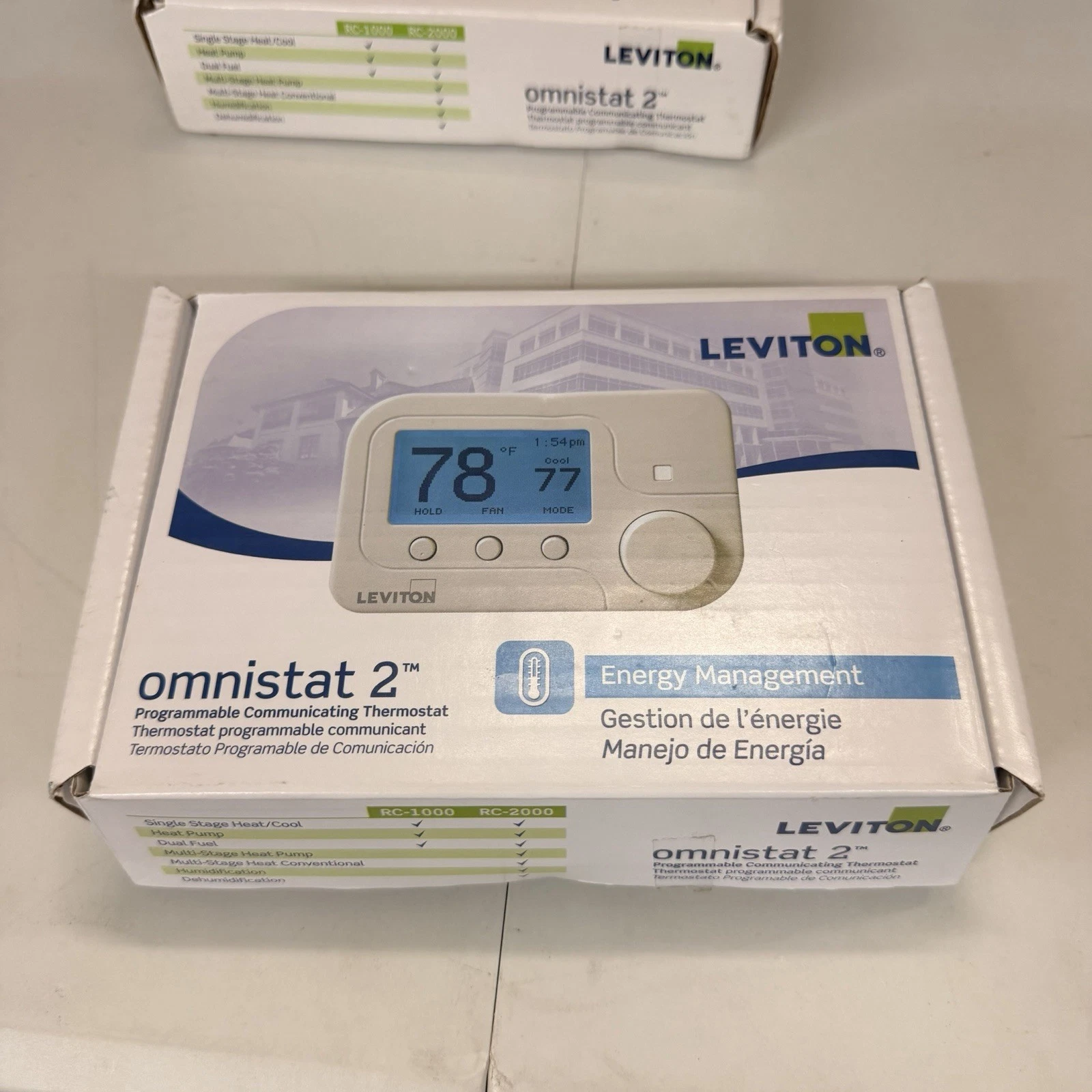 Leviton Omnistat2 RC-2000WHZB Thermostat Multistage & Heat Pump + Zigbee Compat