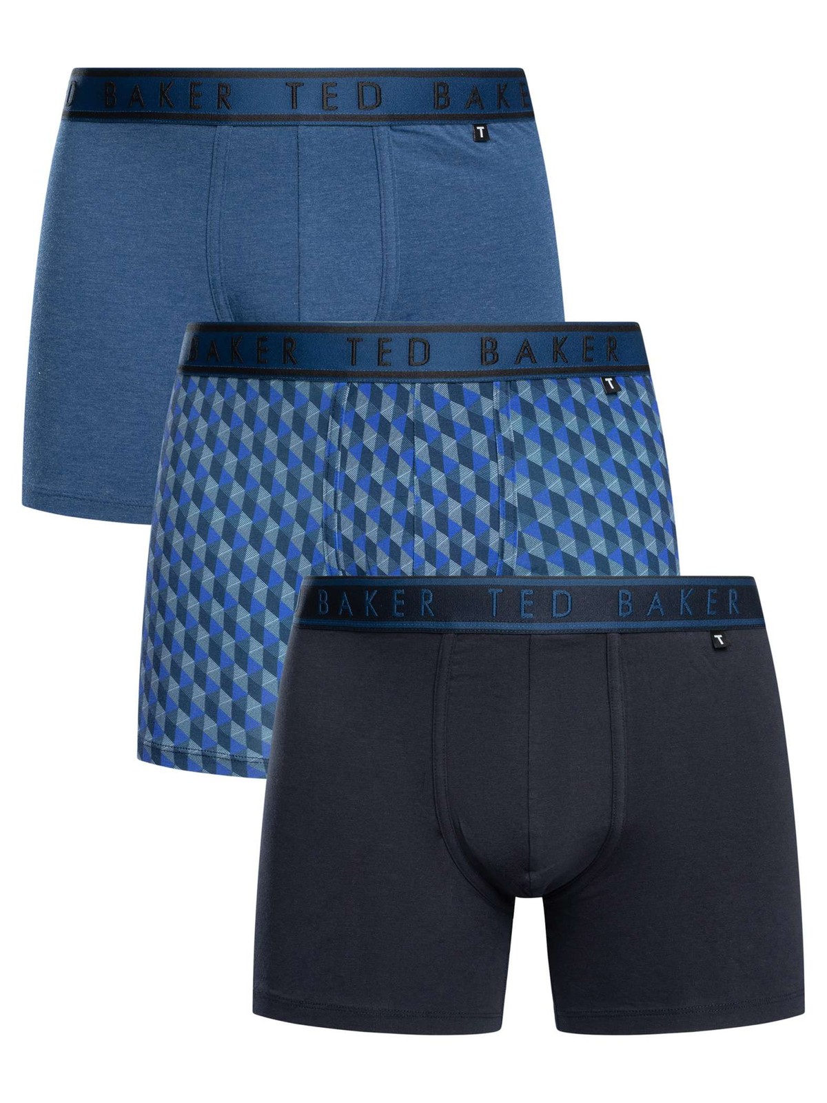 Ted Baker Men's 3 Pack Boxer Briefs, Blue