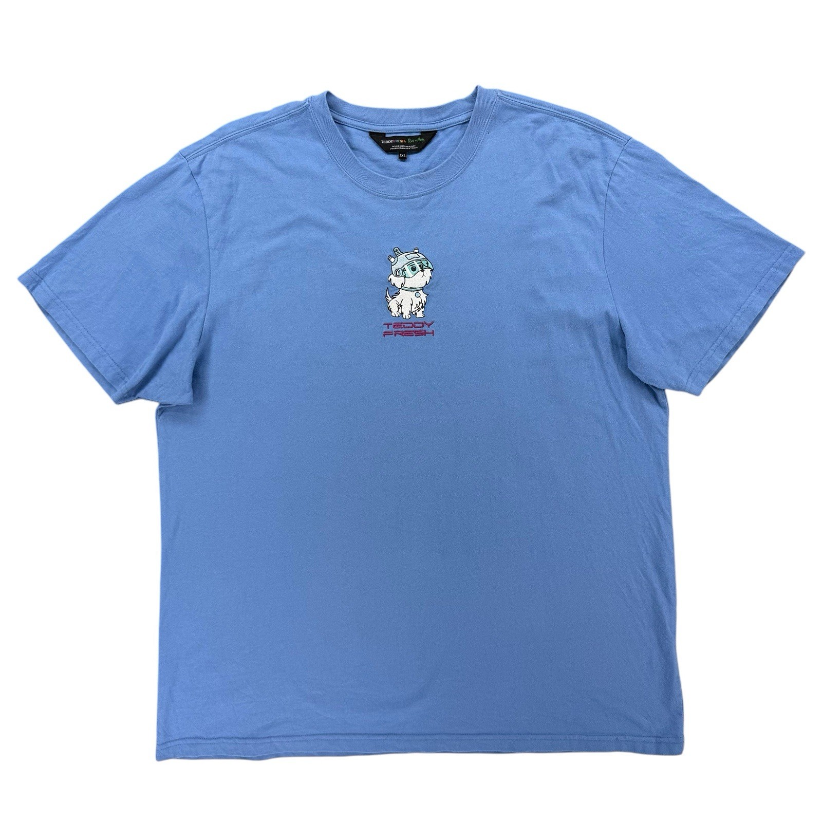Teddy Fresh X Rick and Morty Short Sleeve Snowball T Shirt Blue Size 2XL Cotton