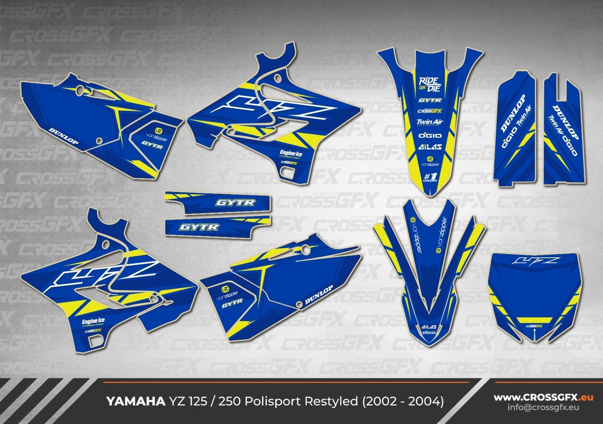 2002 2003 2004 YZ 125 250 Graphics Kit for YAMAHA YZ125 YZ250
