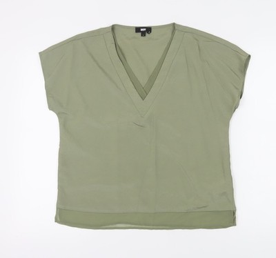 Grüne Polyesterbluse Damen UK Größe S DKNY