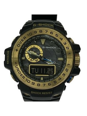 CASIO G-SHOCK GULFMASTER GWN-1000GB-1AJF Schwarz Gold Solar Herrenuhr Gebrauc...