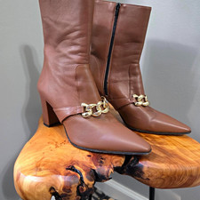 Amalfi by Rangoni Brown Leather Chain Boots W...