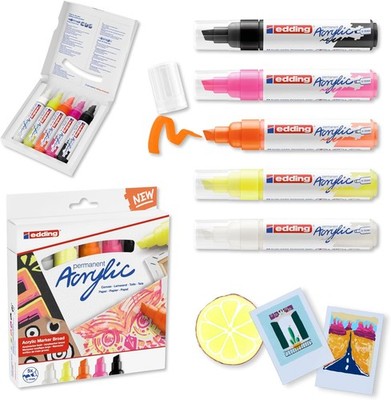 5000 Acrylic Acrylmarker - Neon, Breit, 5er-Set