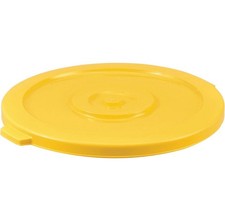 Industrial Plastic Trash Can Lid - 32 Gallon Yellow Industrial 240461YL