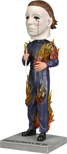 Figura Coleccionable Llamador de 2 Cabezas Halloween Coleccionable NECA, Myers on Fire - Imagen 4 de 5