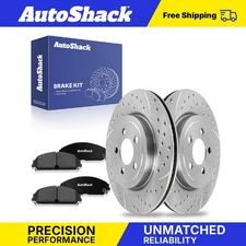 Front Drilled Slotted Brake Rotors Premium Ceramic Pads for Dodge Charger