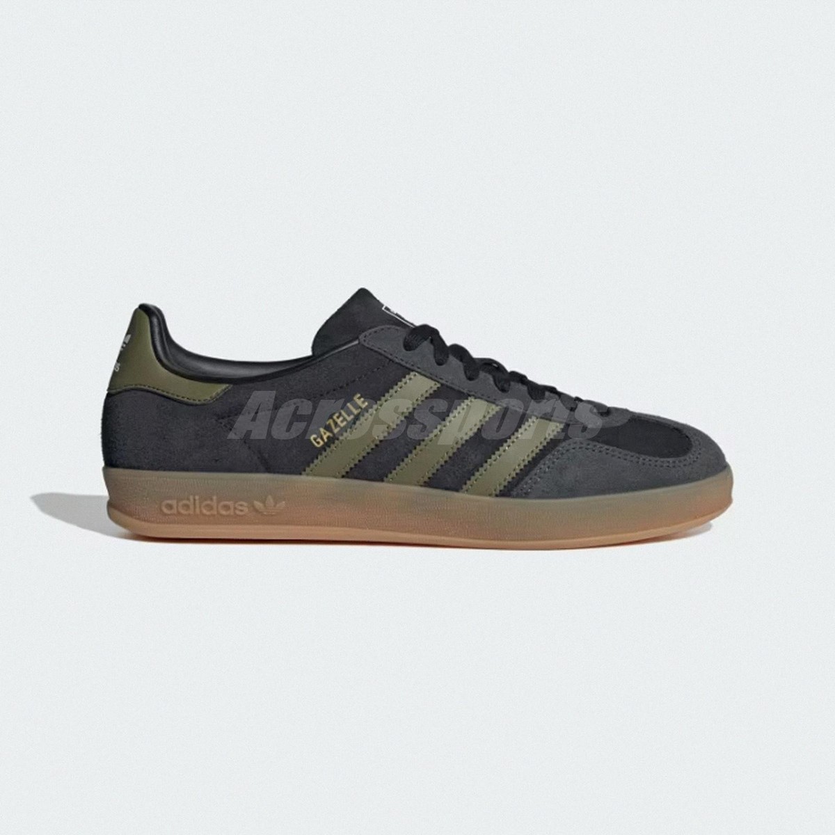 adidas Originals Gazelle Indoor Core Black Focus Olive Men Casual Shoes  JQ8399 | eBay