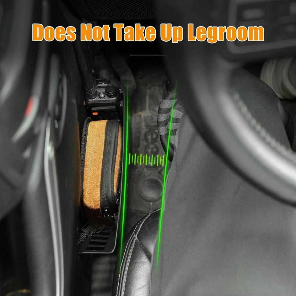 Almacenamiento de bolsillo frontal de metal con portavasos para Jeep Wrangler JK/JKU 2007-2018 Foto 2 de 4