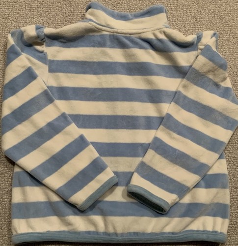 Gymboree PANDA CLUB Blue & White Stripe Velour Flowers Jacket Girl Size 6 - Picture 7 of 7