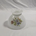 VTG Milk Glass Ruffled Rose Glass Shade Floral 8" Fitter