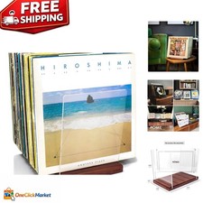 Durable Mid-Century Vinyl Record Holder - Protects 60-70 LPs, Stunning Design